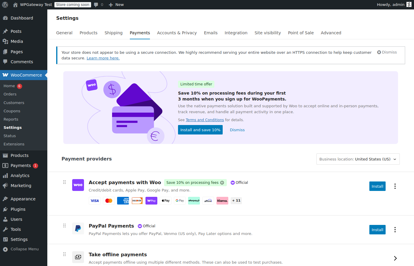 WooCommerce Payments List